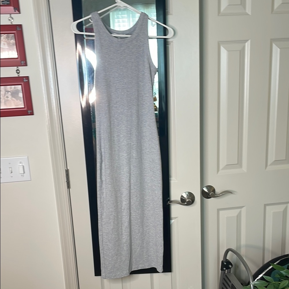 Gray Sleeveless Midi Dress